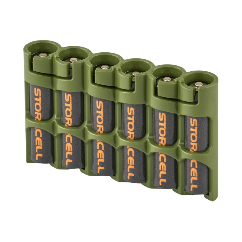 Storacell AAA Battery Storage Caddy by Storacell, Military Green, Holds 6 Batteries (Not included) - Image 1